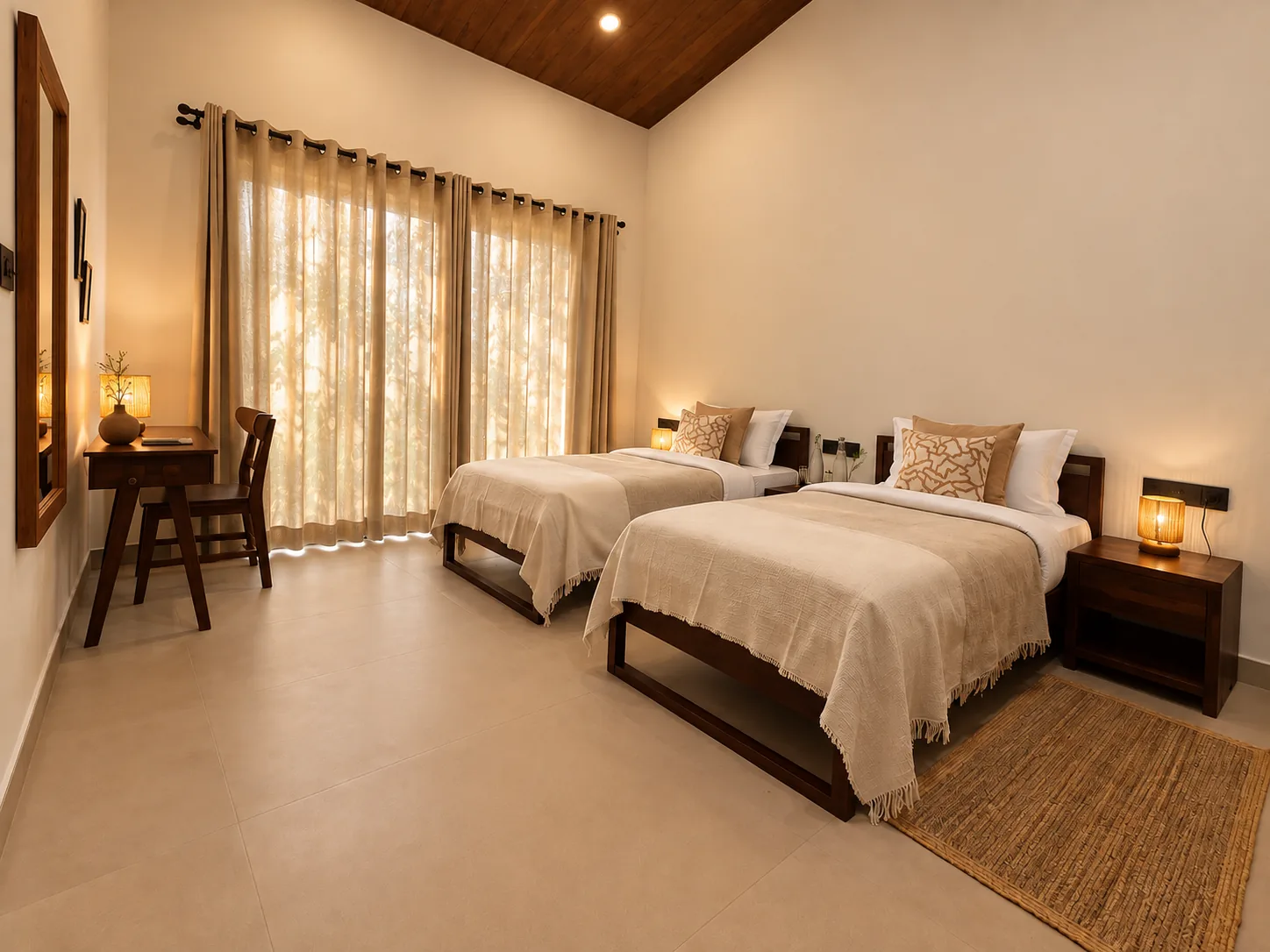 A twin bedroom at Semal